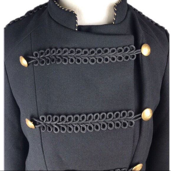 Zara Jackets & Coats Zara Black Military Jacket With Gold Buttons